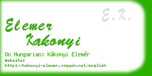 elemer kakonyi business card